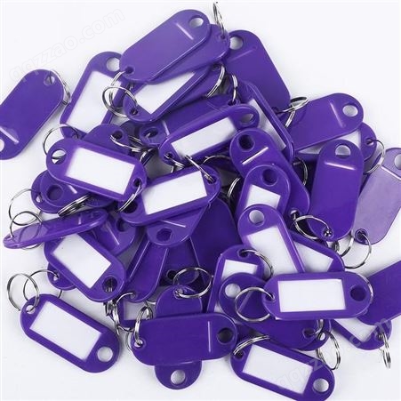 得印(befon) 钥匙牌扣 钥匙管理标签牌 钥匙标签贴 钥匙扣链 办公钥匙吊牌贴 办公用品 50个装 紫色5238